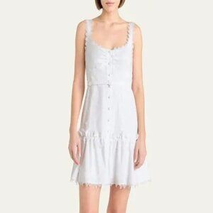 Cinq a Sept Aziza Lace Embellished Mini Dress Sleeveless Women's Size 12 White